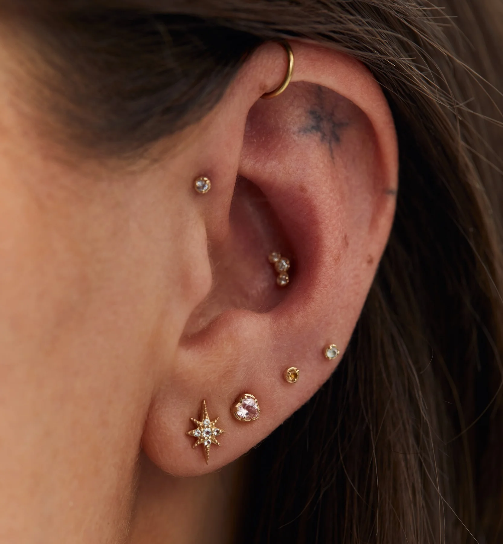 Birthstone Piercing Front 14K - Image 4