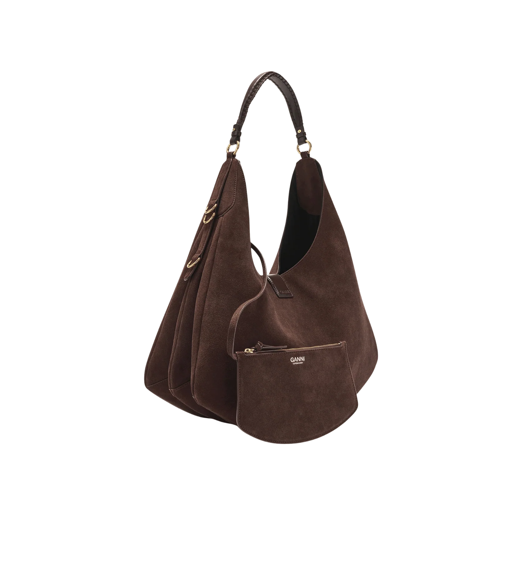 GANNI Kat Large Suede Bag - Image 4