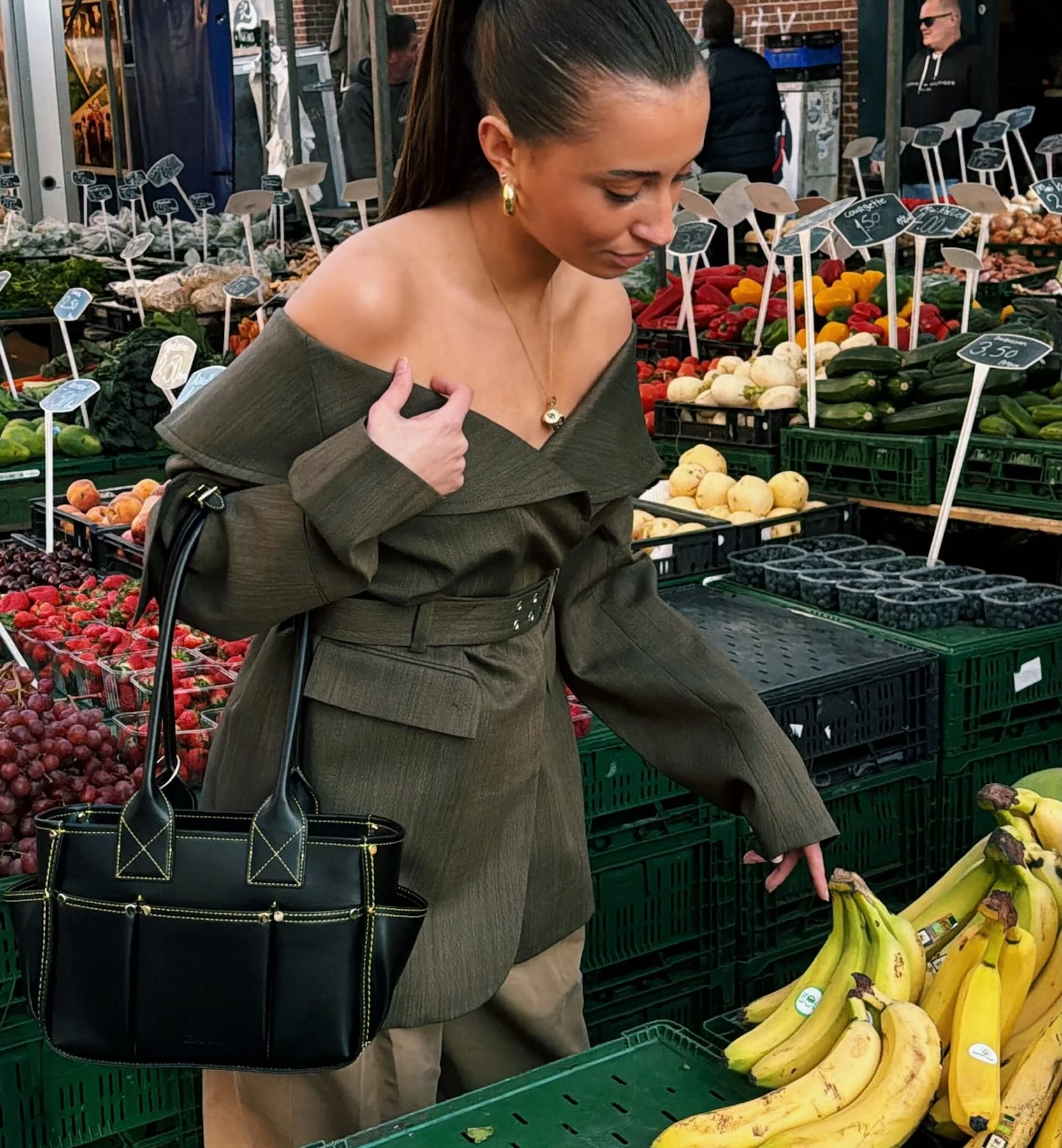 GANNI Light Wool Melange Open Collar Blazer - Image 4