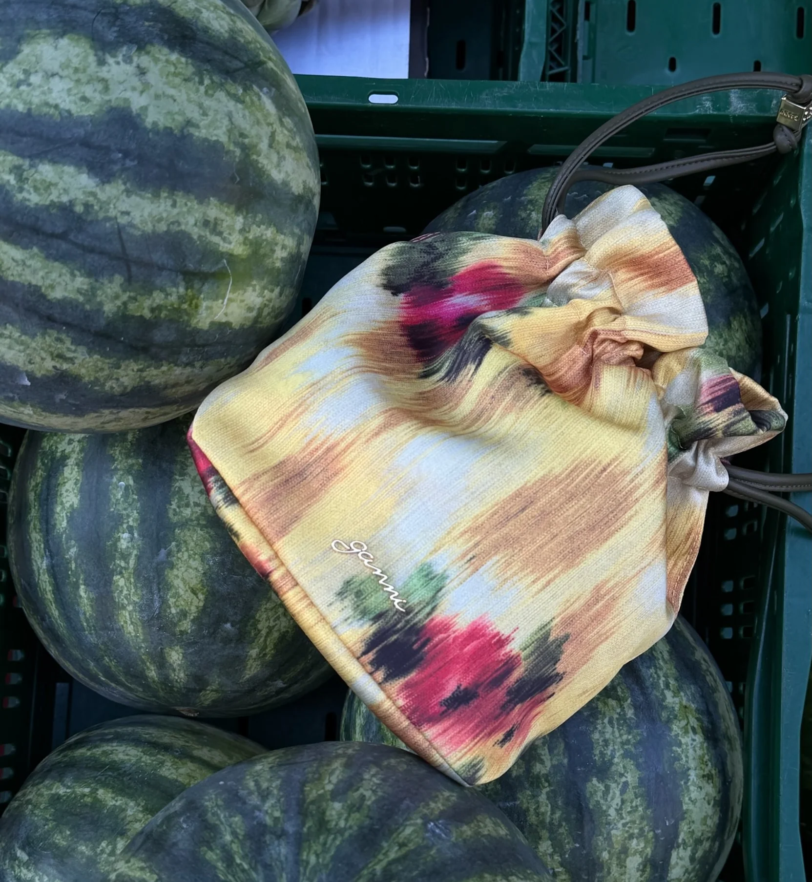 GANNI Printed Taffeta Pouch - Image 3