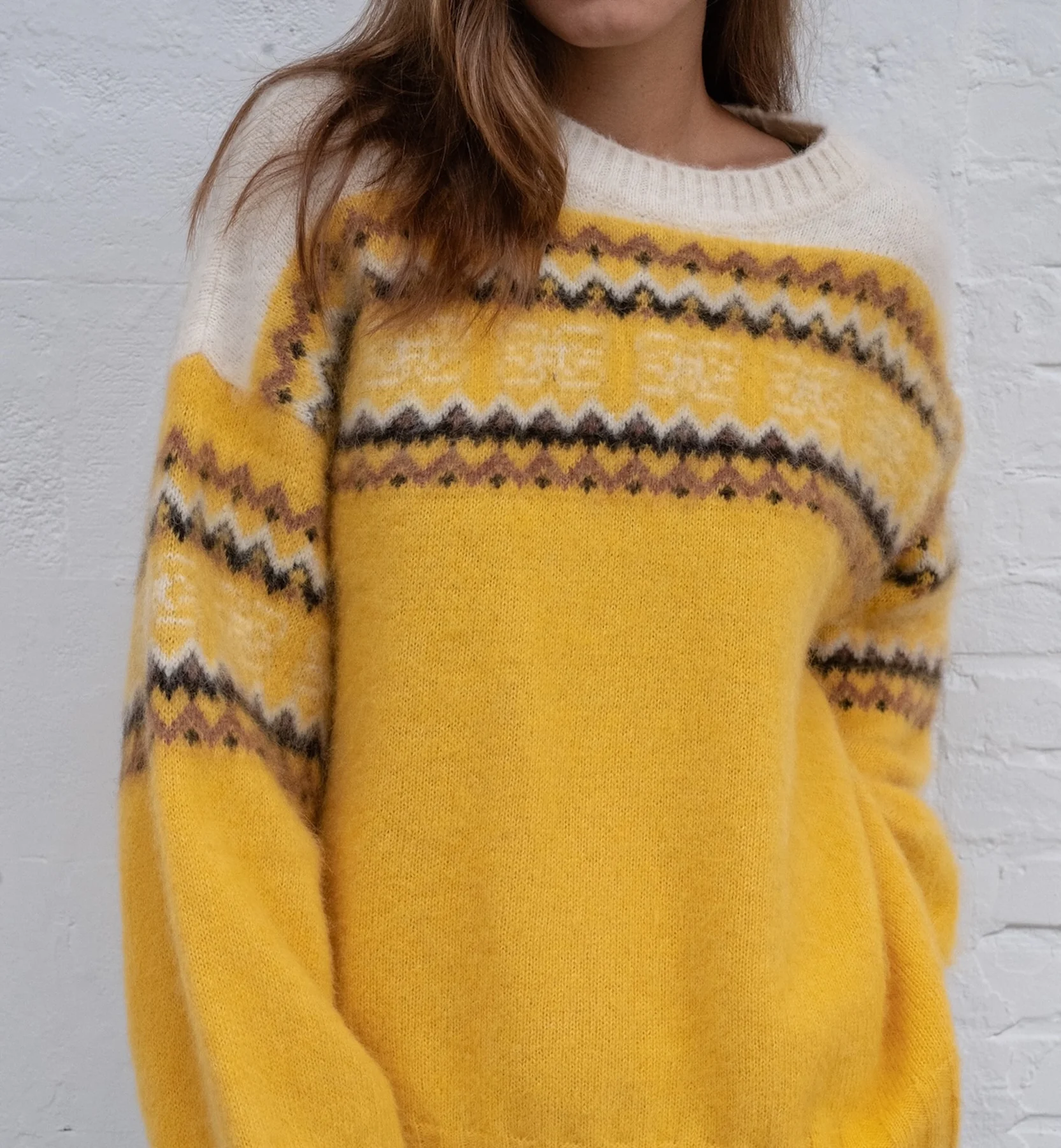 GANNI Yellow Intarsia Jumper - Image 3