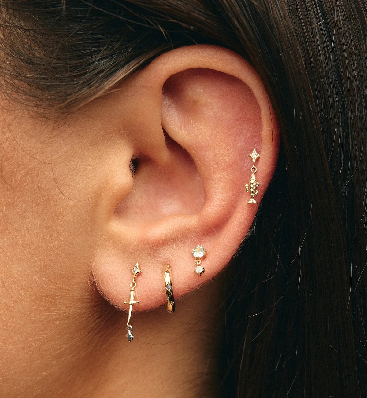 Hooked On You Piercing Front 14K - Image 3