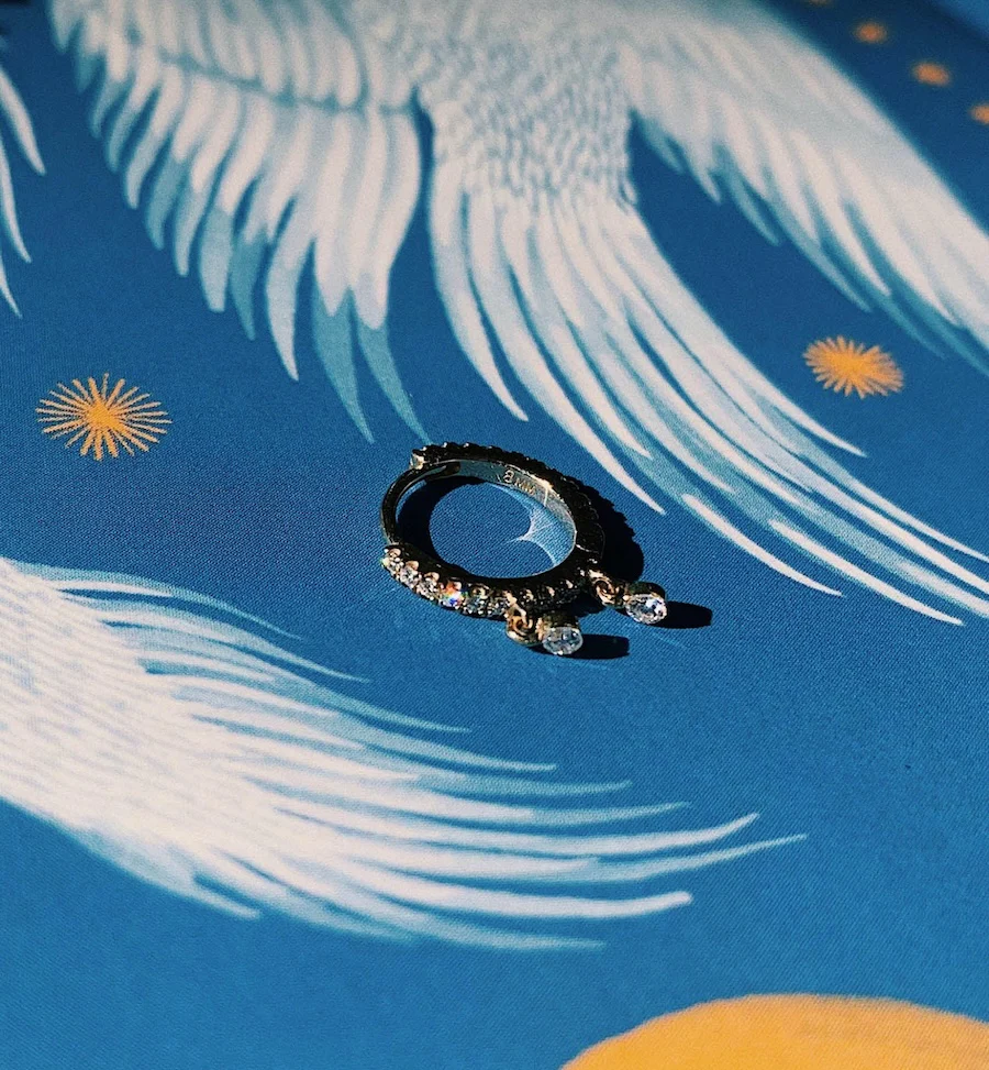 Maria Tash Diamond Eternity With 2 Dangles Earring 18K 14K - Image 3