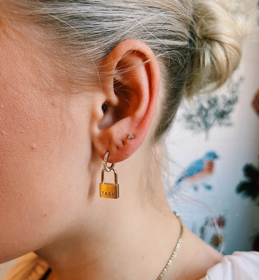 Maria Tash Diamond Trinity Threaded Stud 14K - Image 3