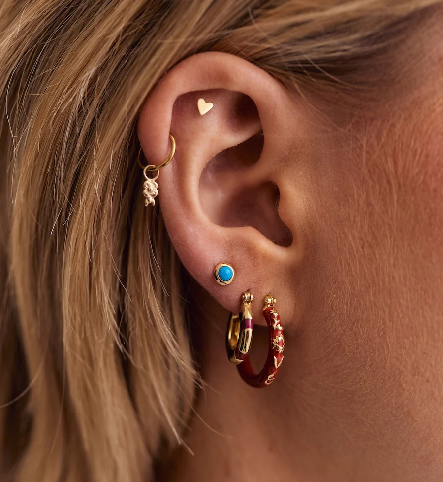 Mini Flower Earring Charm 14K - Image 3