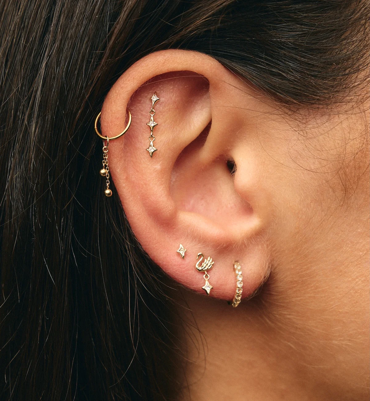 Moonbeam Glow Piercing Front 14K - Image 3