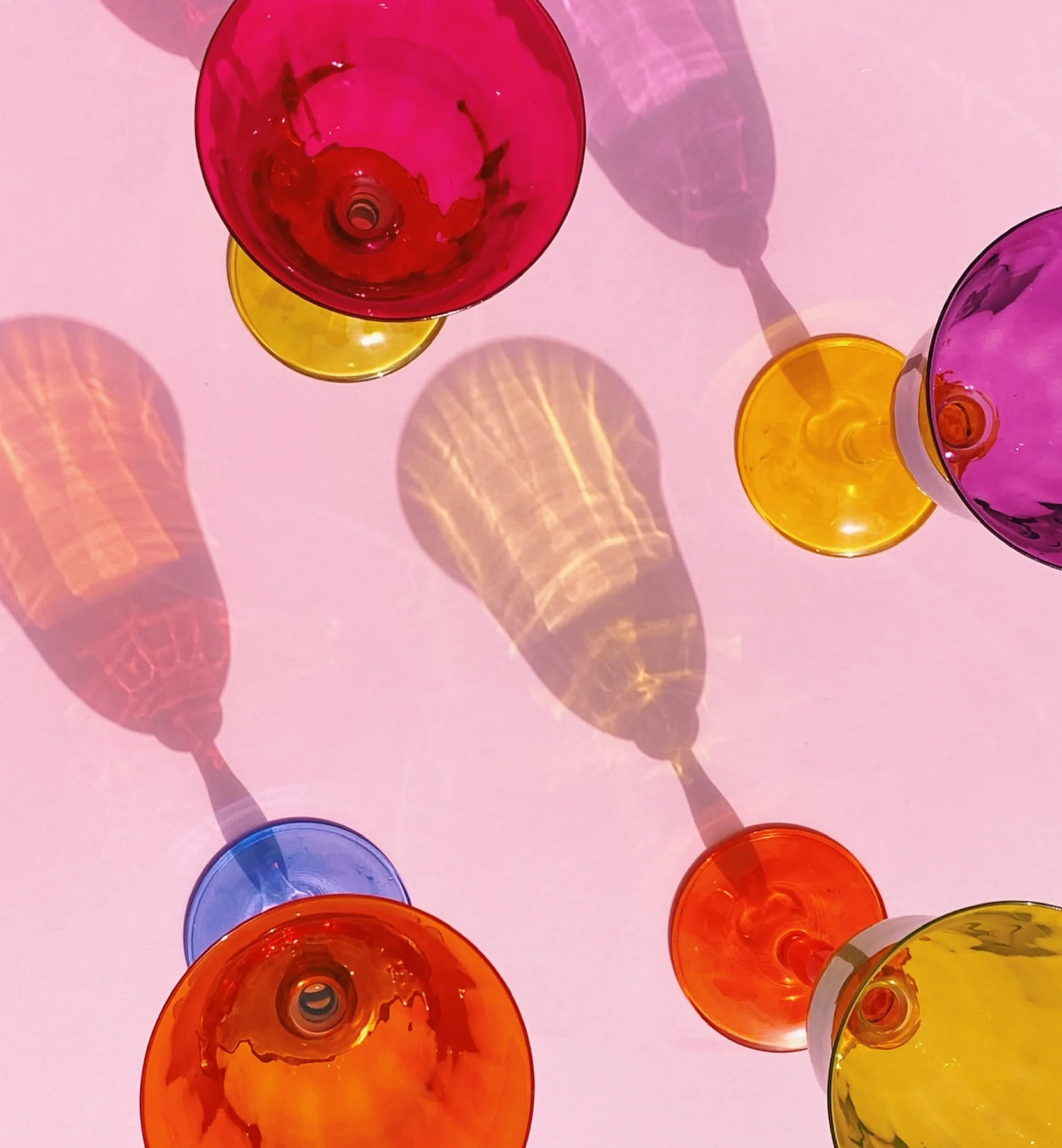 Multicoloured Optic Wine Glass Set of 4 - Image 5