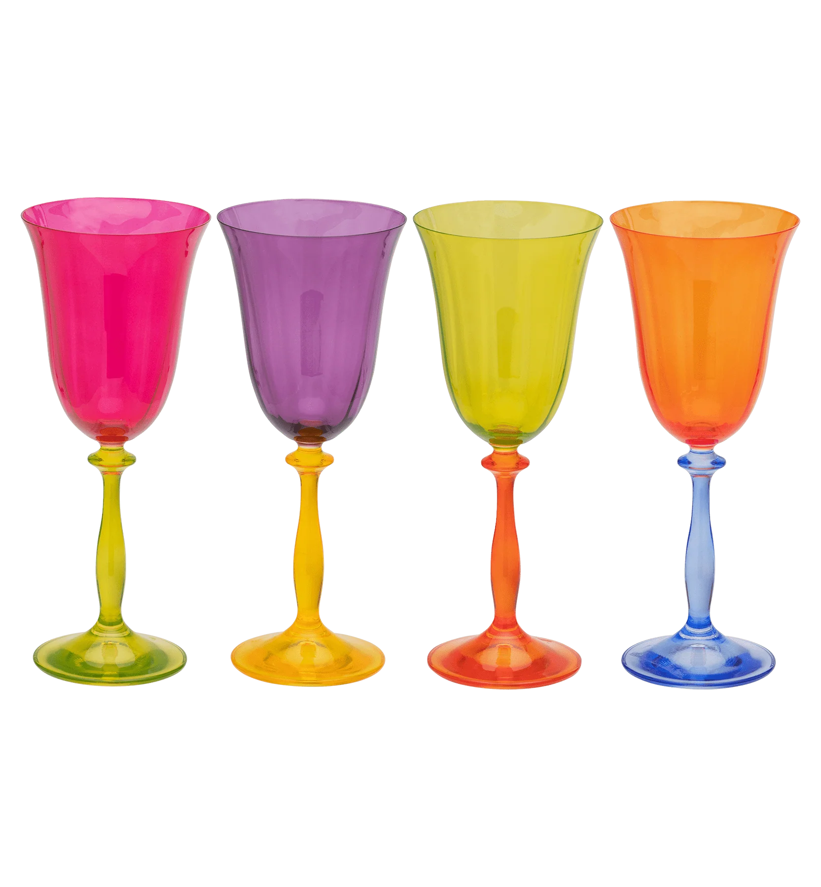 Multicoloured Optic Wine Glass Set of 4 - Image 7
