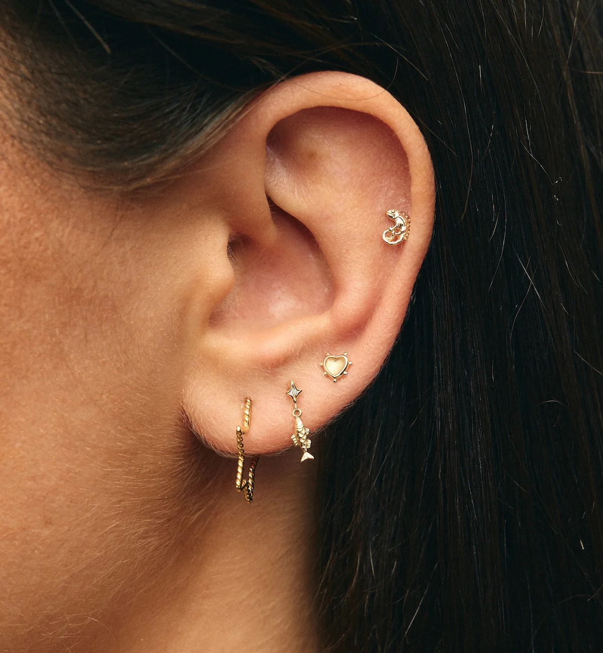 Mystic Chameleon Piercing Front 14K - Image 3