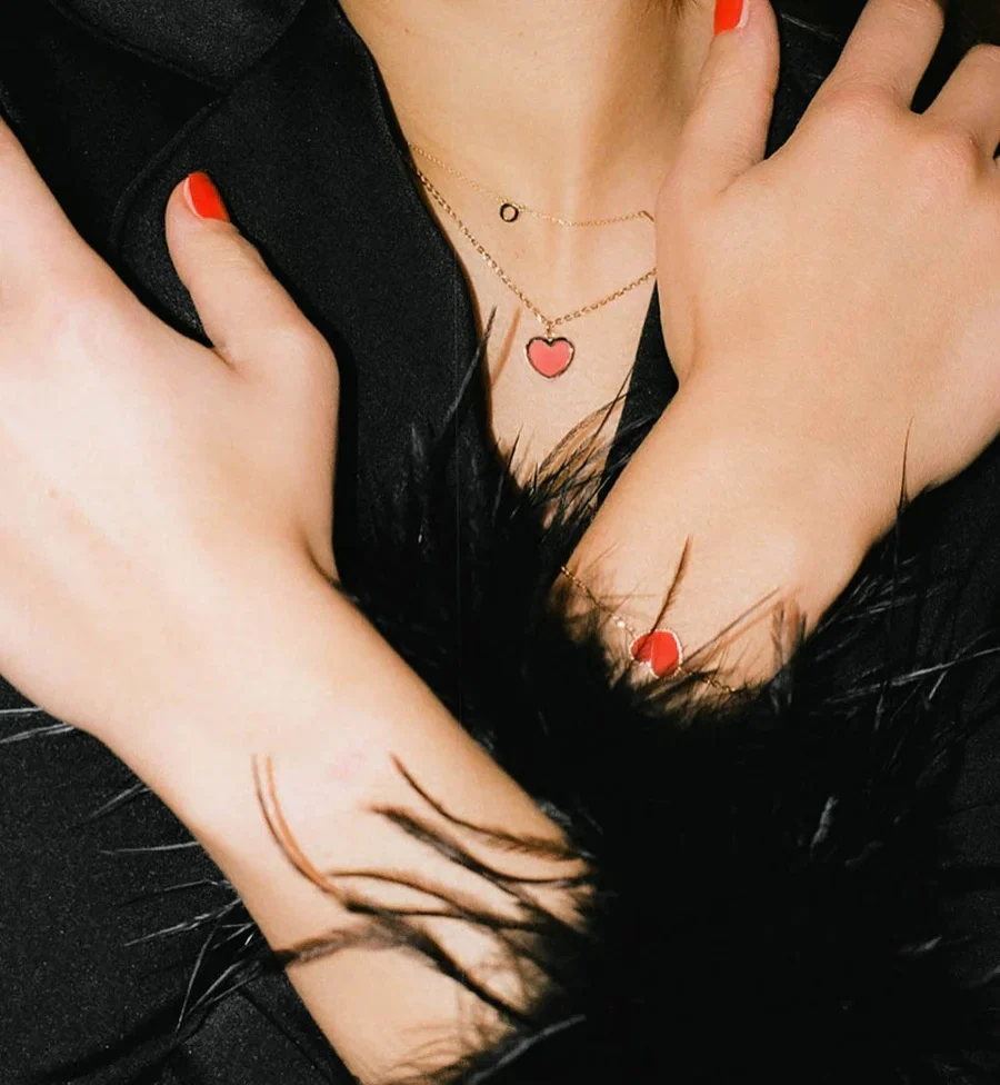 Red Heart Necklace 14K - Image 3