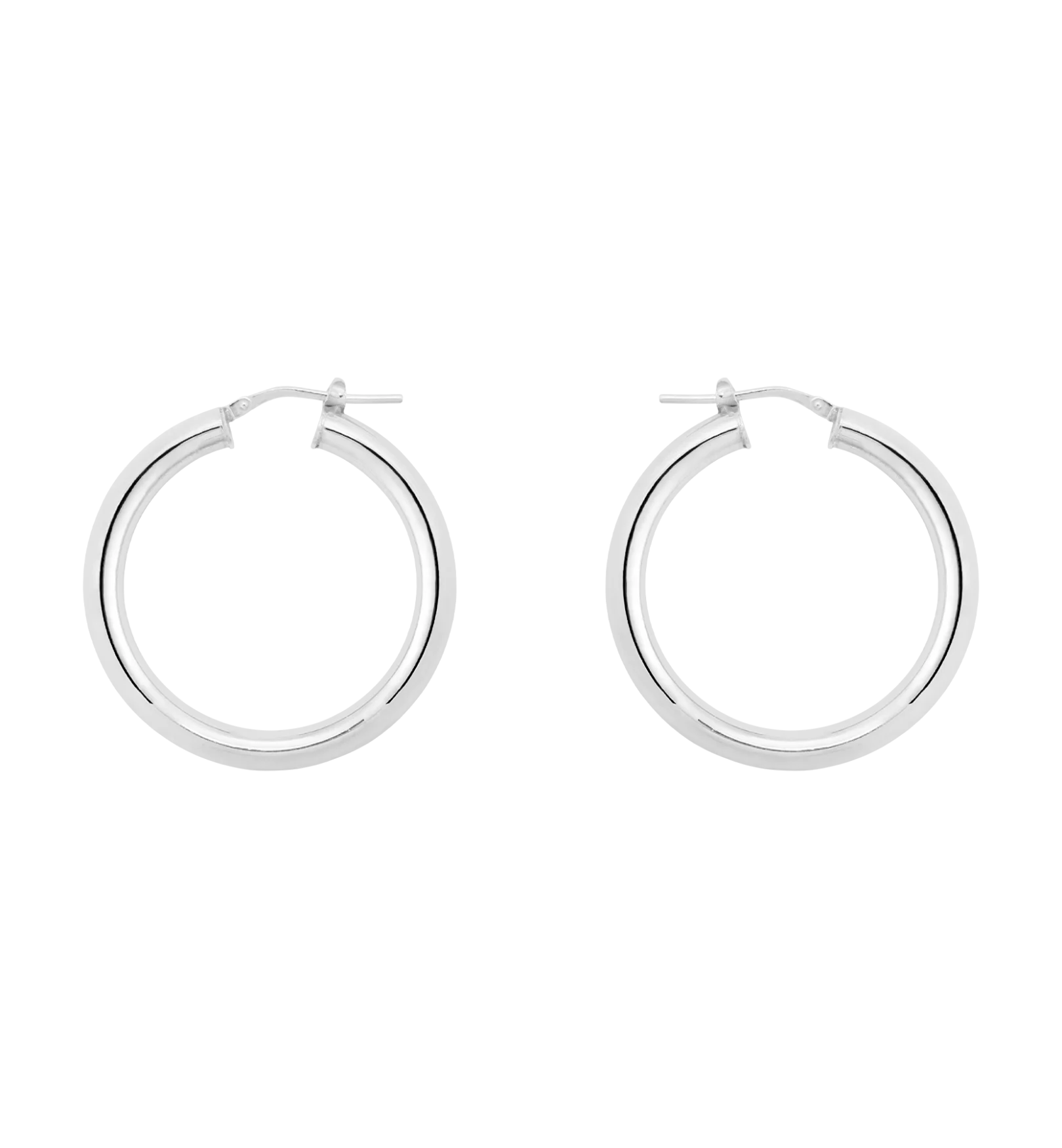 Round Plain Hoop Earrings - Image 6
