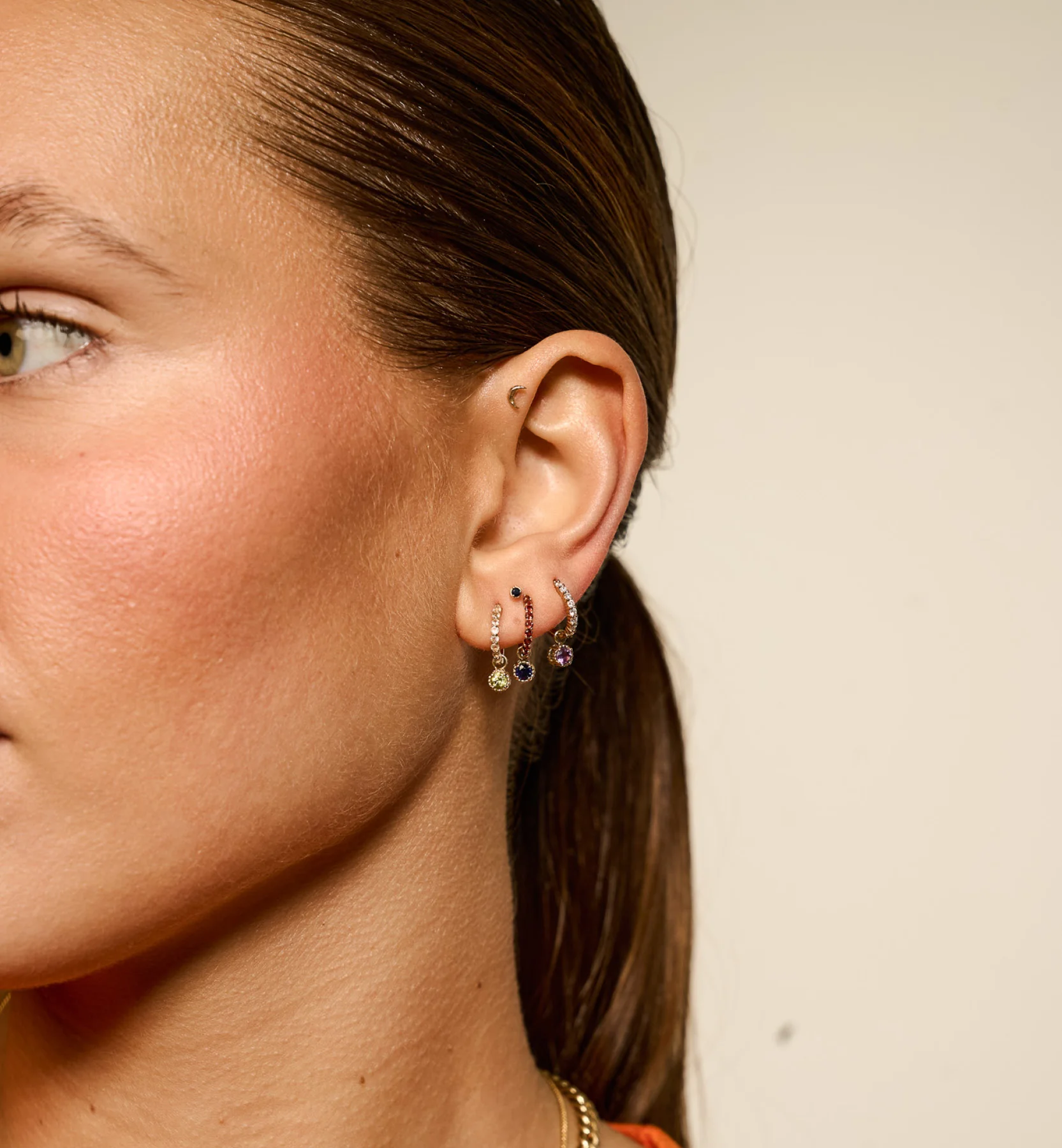 Single Birthstone Ring Earring 14K - Image 3