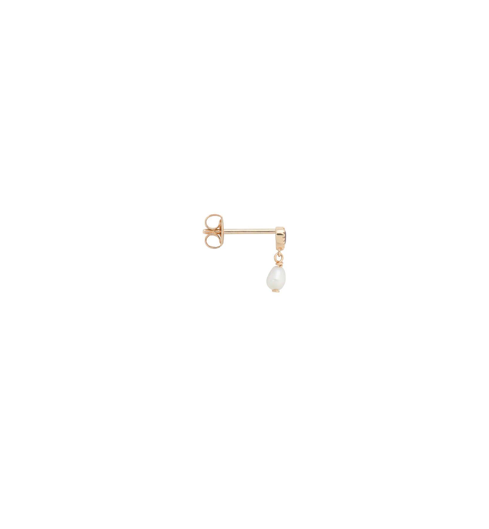 Single Pearly Love Stud Earring 14K - Image 4