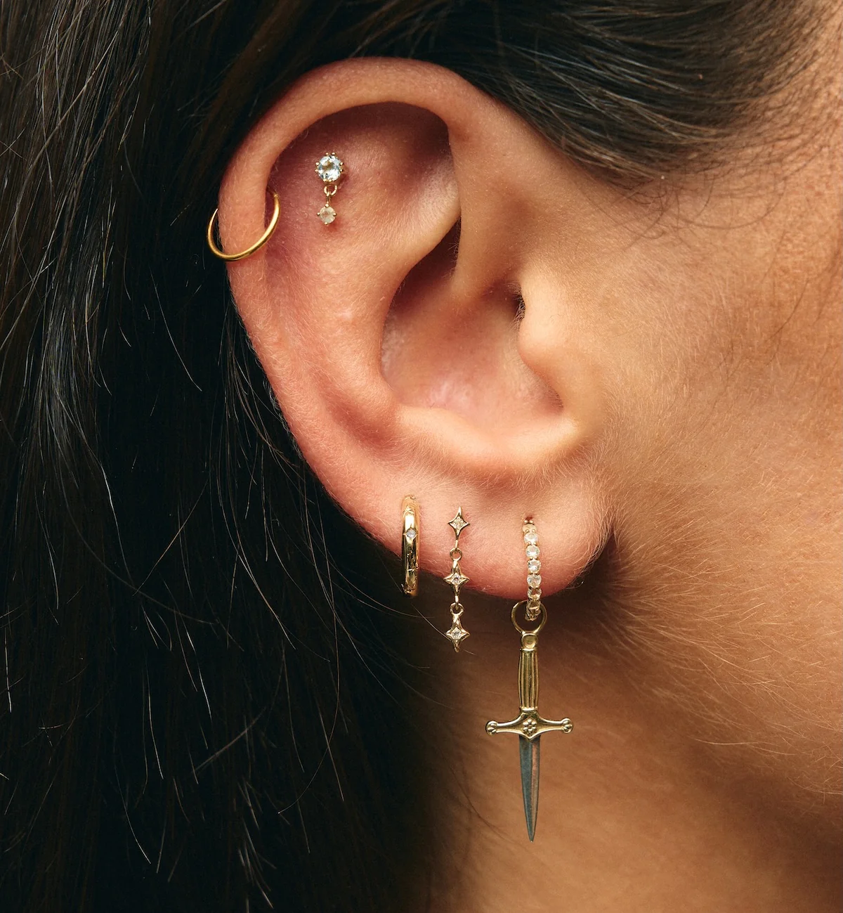 Single Twined Souls Stud Earring 14K - Image 5